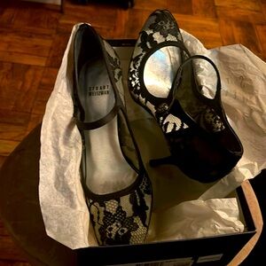 Stuart Weitzman lace stilettos high heels